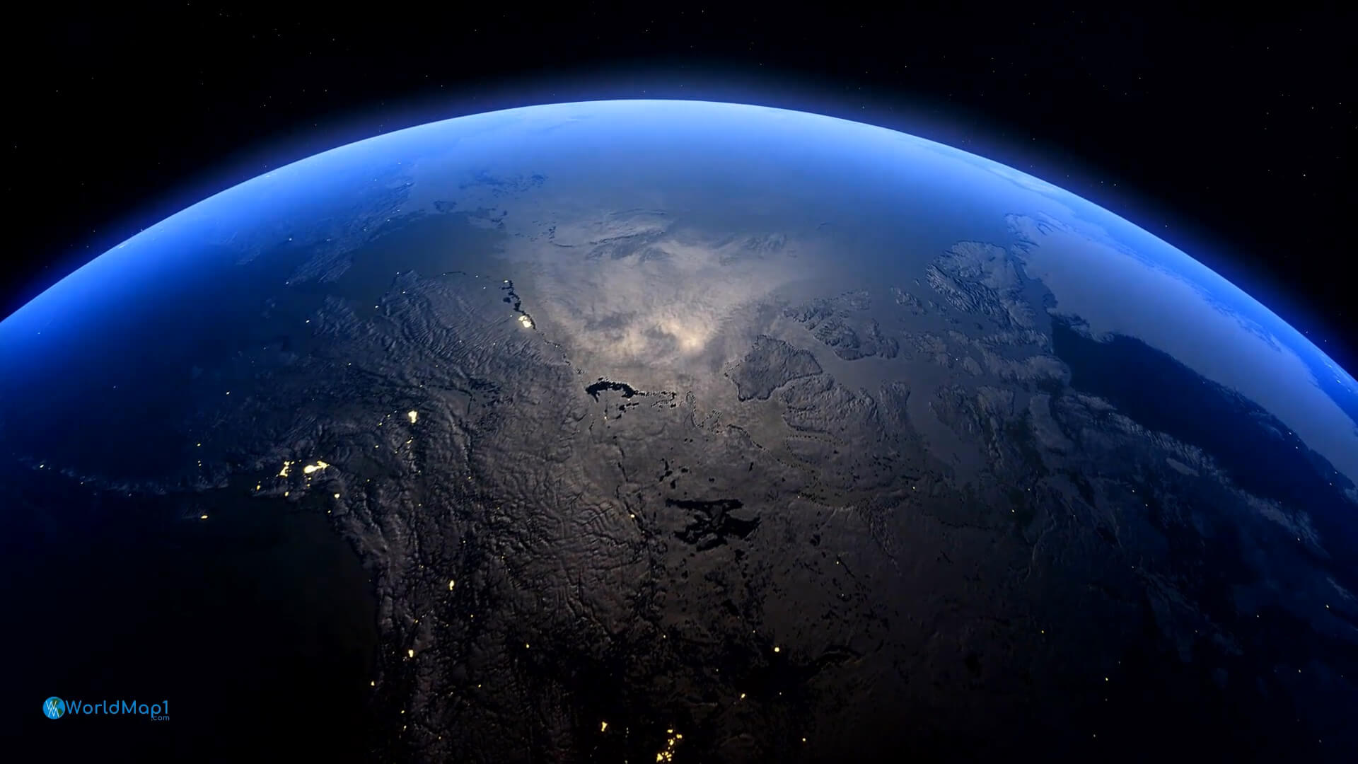 Alaska Greenland in the Night from Space